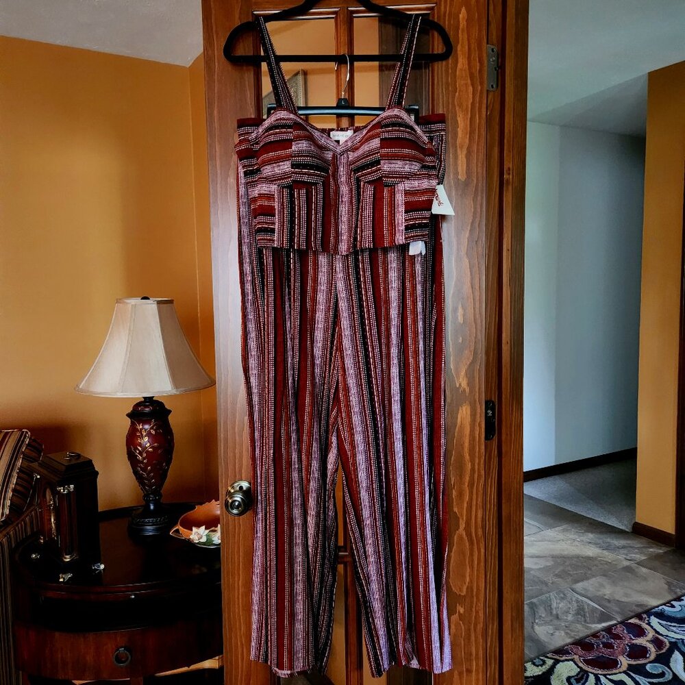 Band of Gypsies 2-piece Cropped Top & Wide-leg Pants Set - Women's Size XL   NWT